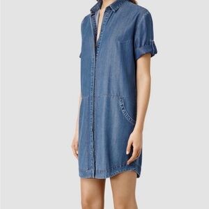 AllSaints Casual Denim Shirt Dress
